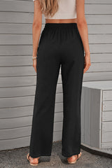 Elastic Waist Wide Leg Pants