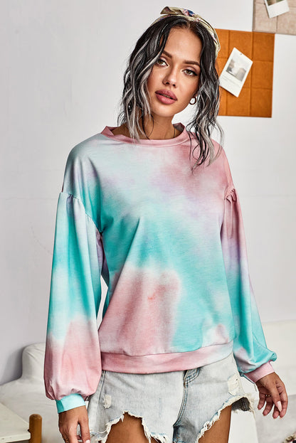 Multicolor Tie-Dye Pullover Sweatshirt