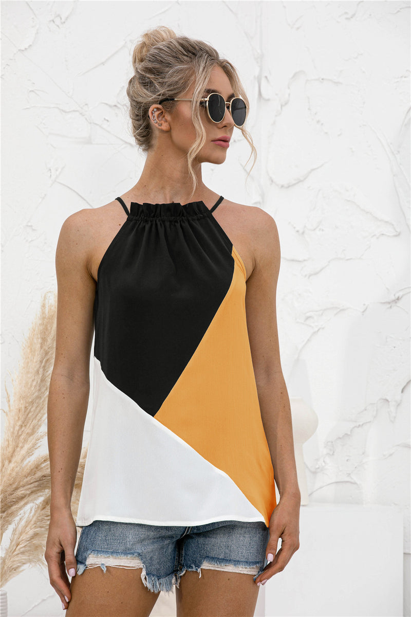 Color Block Halter Top