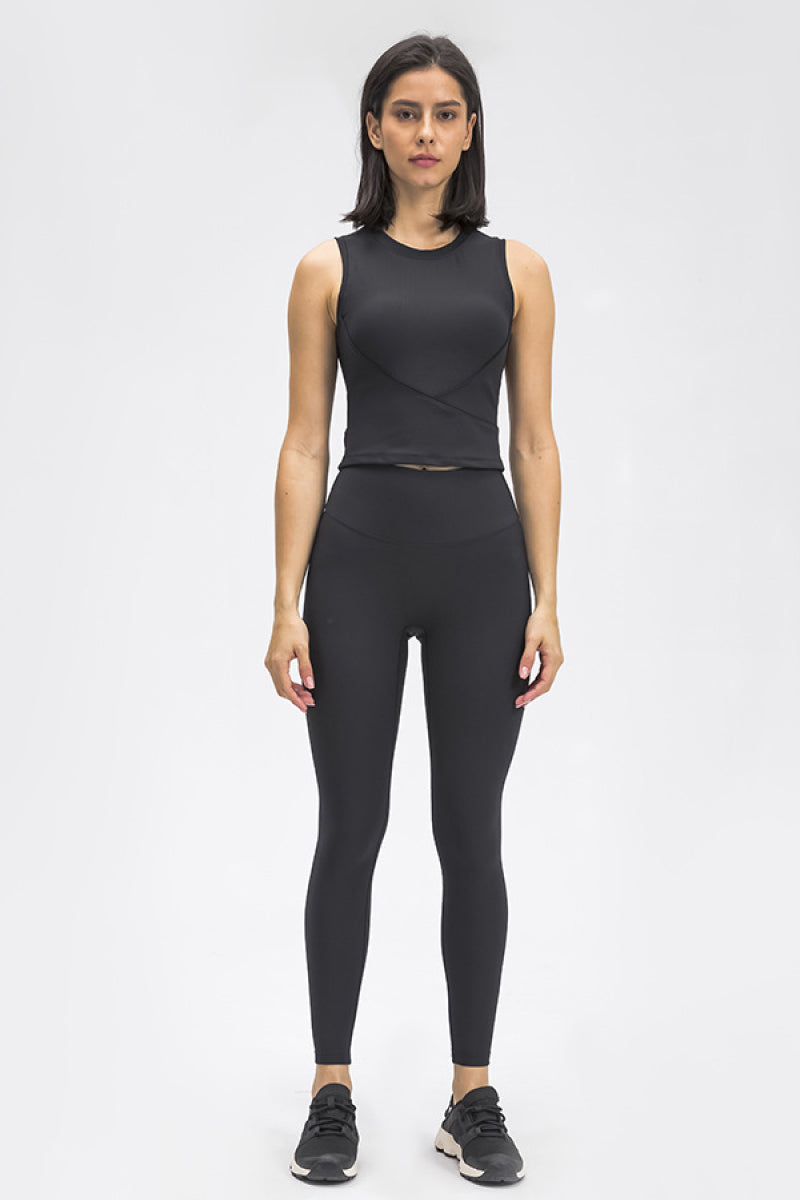 Seamless Wide Band Waist Sports Leggings