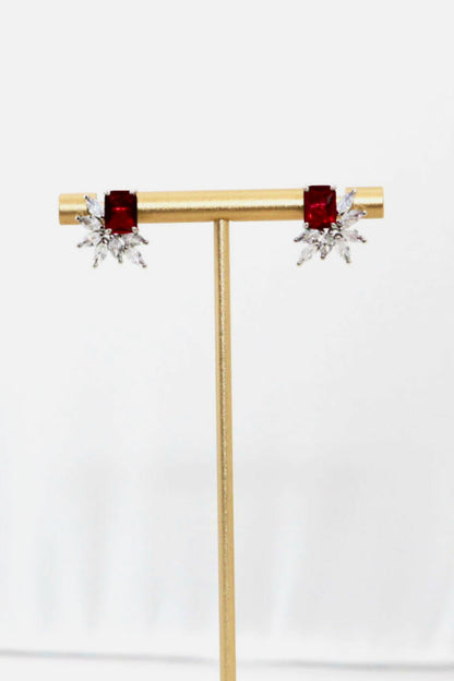 Zirconia Stone Floral Stud