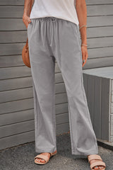 Elastic Waist Wide Leg Pants