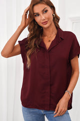 Collared Button Short Sleeves Shirt