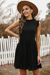 Pocketed Ruffle Babydoll Dress