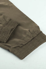 Pocketed Drawstring Satiny Joggers