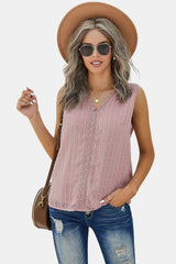 Lace V Neck Sleeveless Top