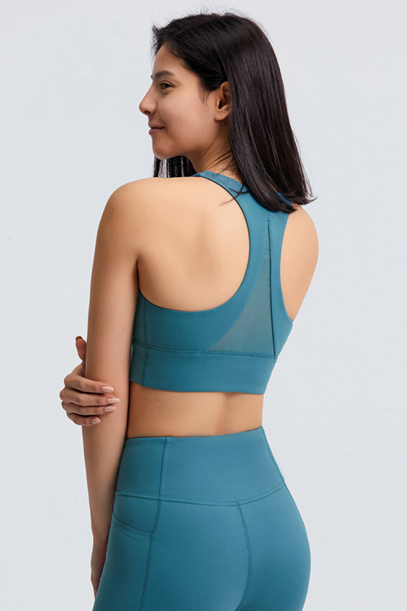 Triangle Mesh Back Sports Bra