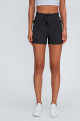 Drawstring Waist Yoga Shorts