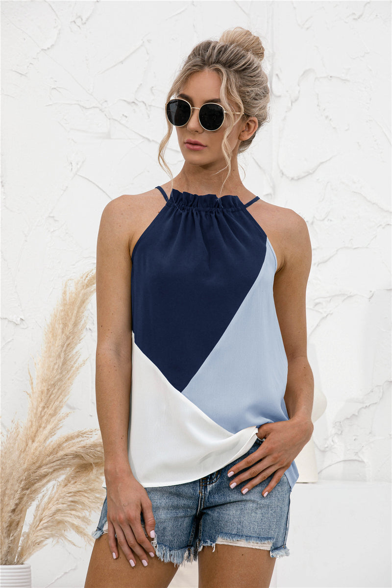 Color Block Halter Top