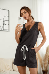 Sleeveless Buttoned Romper