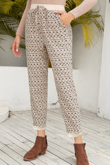 Geometrical Print Drawstring Lounge Pants