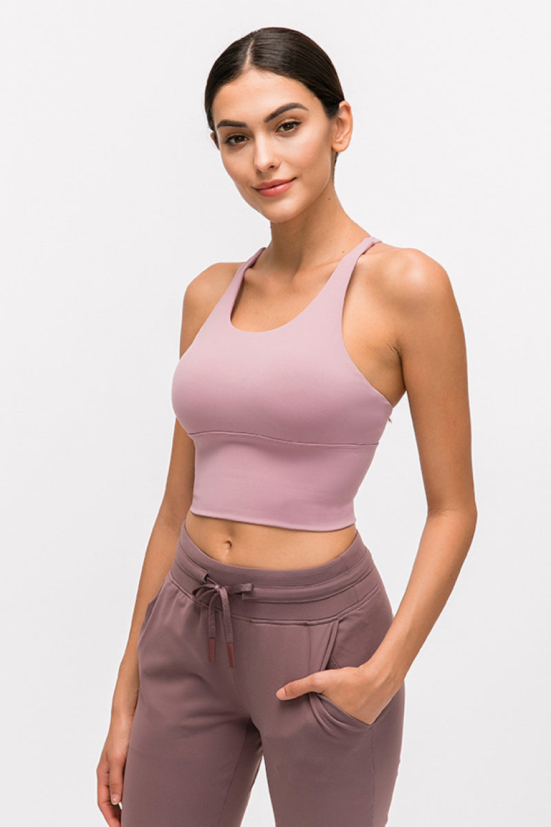 Criss Cross Back Sports Bra Top