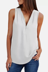 Zip Neckline Tank Top