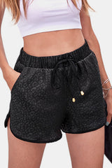 Drawstring Waist Track Shorts