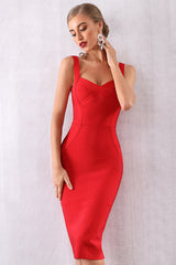 Solid Spaghetti Strap Bodycon Dress