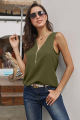 Zip Neckline Tank Top