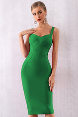 Solid Spaghetti Strap Bodycon Dress