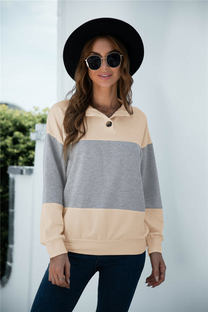Colorblock Three Button Top