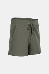 Drawstring Waist Yoga Shorts