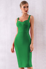 Solid Spaghetti Strap Bodycon Dress