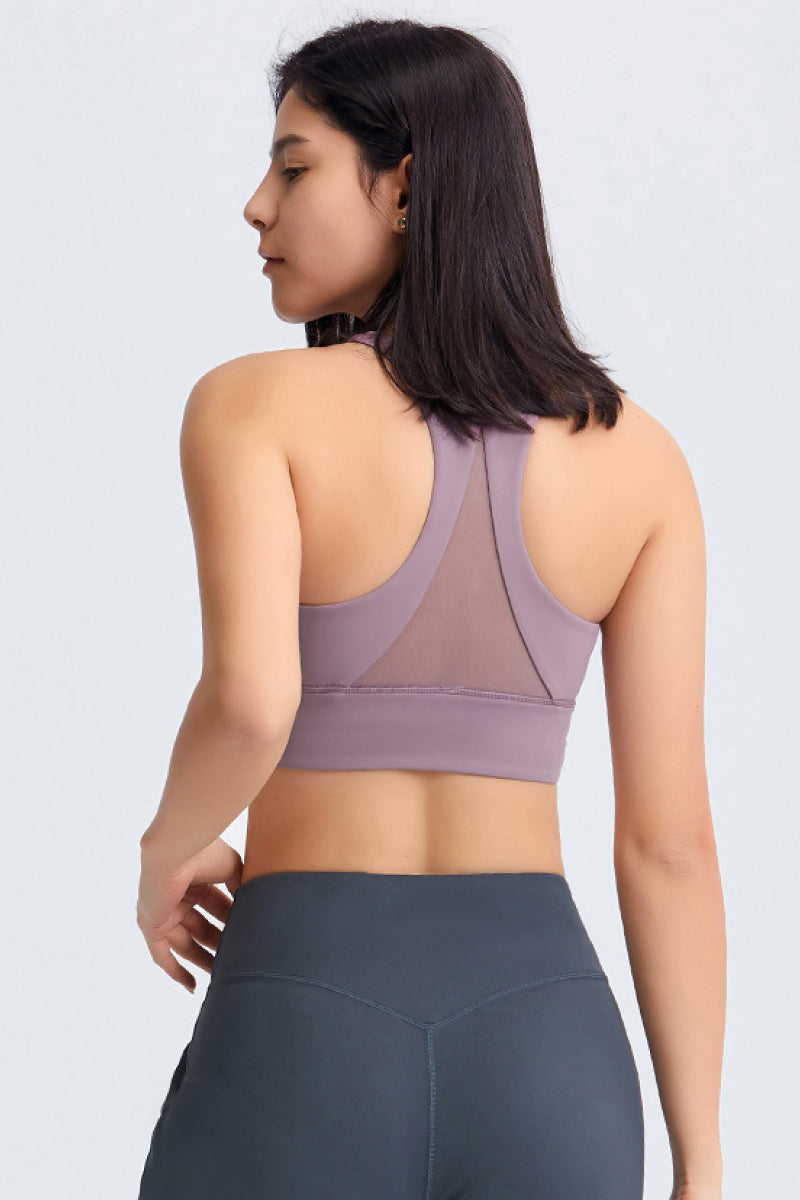 Triangle Mesh Back Sports Bra